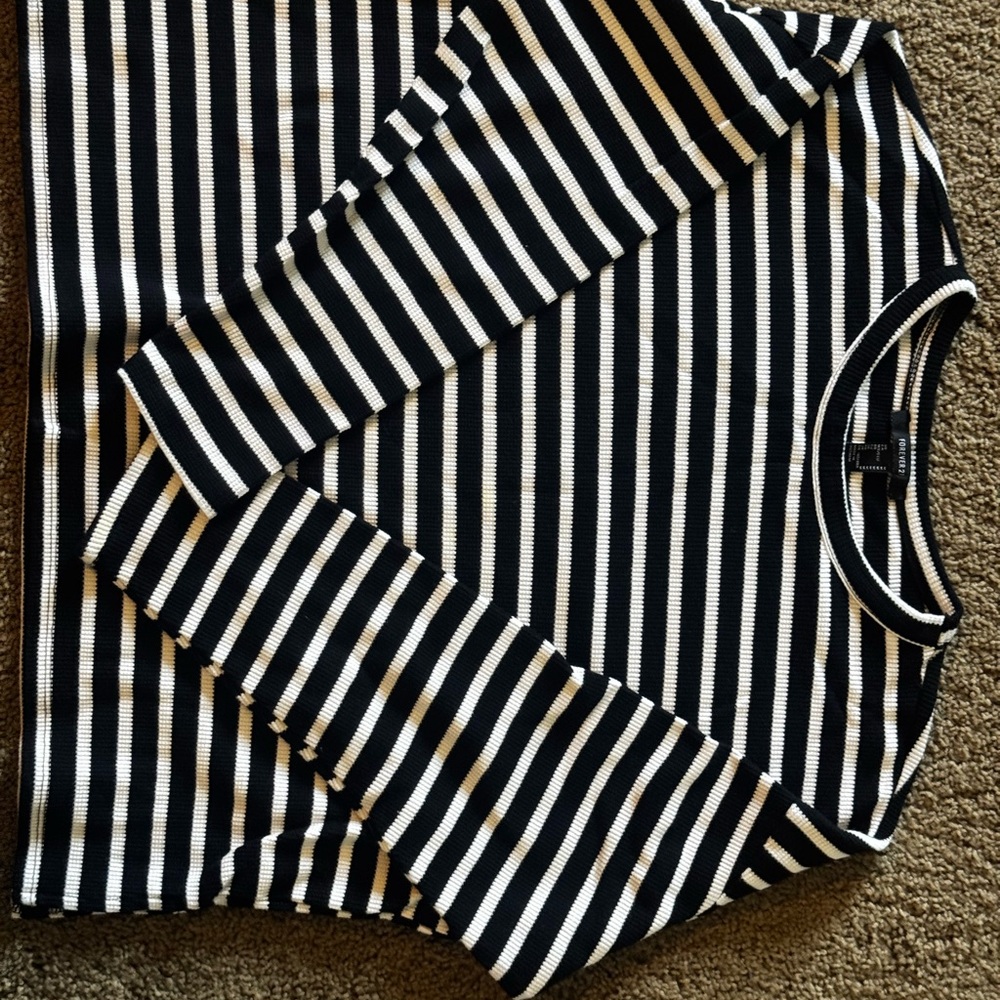 Forever 21 Black and White Striped Top